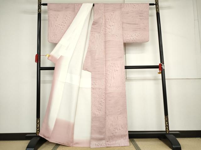 平和屋着物●上質な小紋 墨流し文様 正絹 逸品 AABJ3830cs
