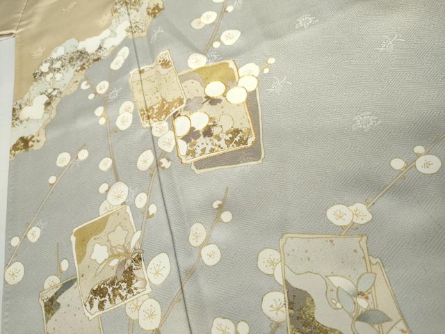 平和屋着物●訪問着 駒刺繍 色紙重ね枝梅文 金彩 正絹 逸品 AABJ3832cs