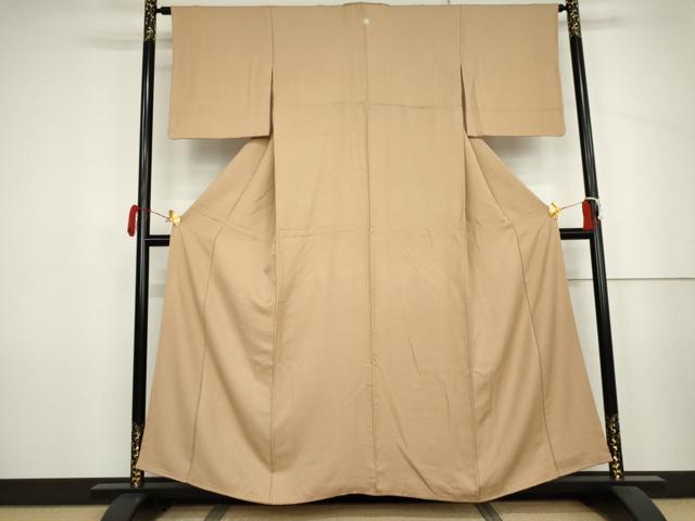 平和屋着物●上質な色無地 花尽くし地紋 雄黄色 正絹 逸品 AABJ3837cs