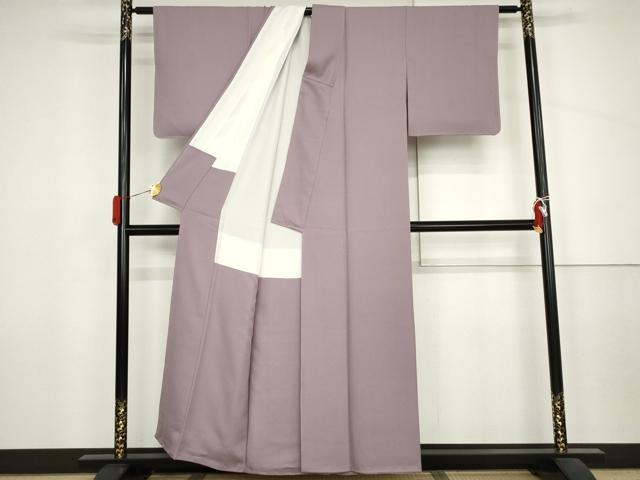 平和屋着物●上質な色無地 紋意匠 浅紫色 正絹 逸品 AABJ3840cs