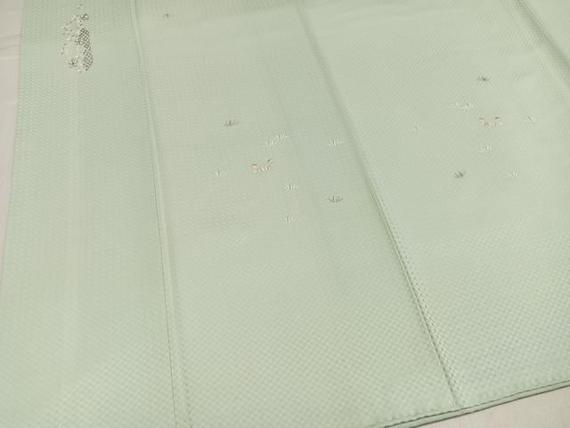 平和屋着物●上質な小紋 総刺繍 草花文 金糸 正絹 逸品 AABJ3856ph