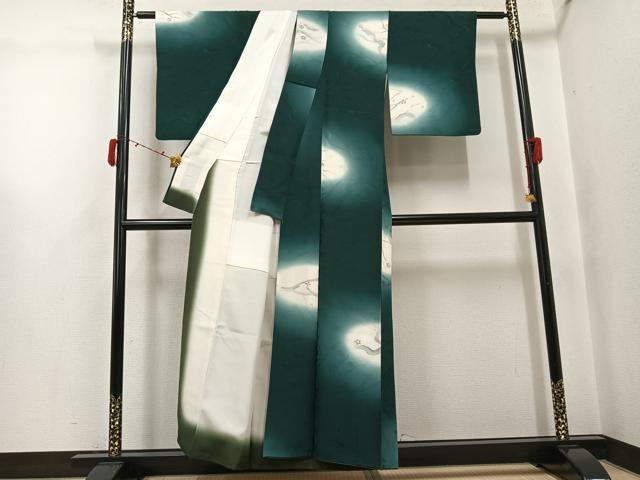 平和屋着物●上質な小紋 地紋起こし 紅白梅 暈し染め 正絹 逸品 AABJ3859ph