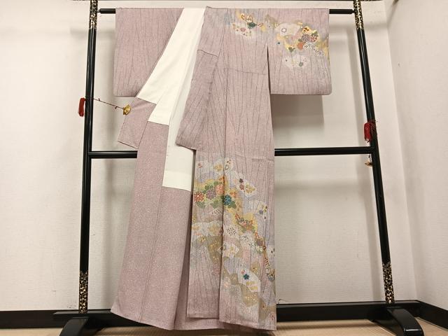 平和屋着物●京友禅の第一人者 松井青々 訪問着 中国三大刺繍 相良刺繍 花尽くし 金彩 正絹 逸品 AABJ3864ph