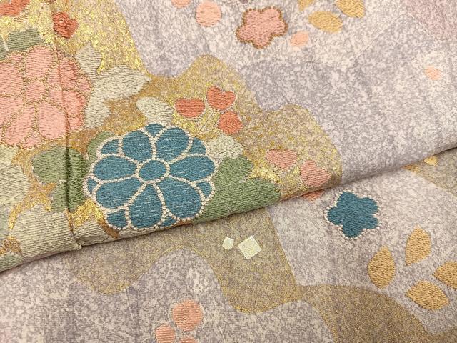 平和屋着物●京友禅の第一人者 松井青々 訪問着 中国三大刺繍 相良刺繍 花尽くし 金彩 正絹 逸品 AABJ3864ph