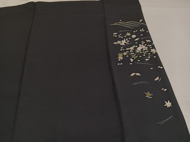 平和屋着物●訪問着 駒刺繍 花筏文 金彩 正絹 逸品 AABJ3886ph