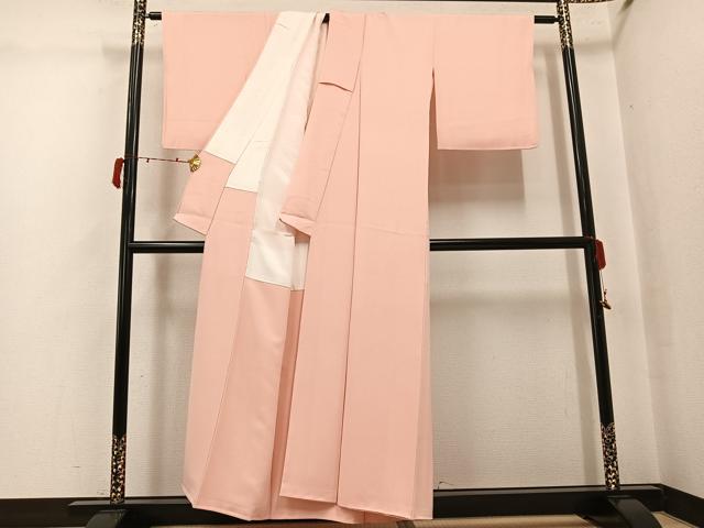 平和屋着物●上質な色無地 赤香色 正絹 逸品 AABJ3887ph