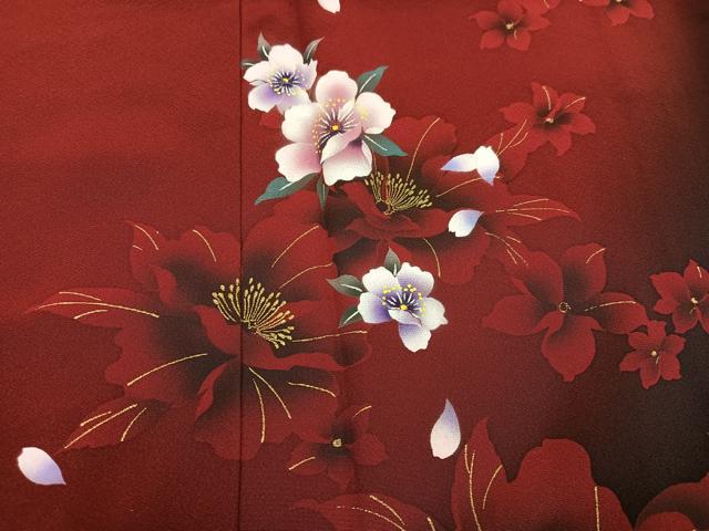 平和屋着物●豪華振袖 舞花文 暈し染め 金彩 正絹 逸品 AABJ3893ph