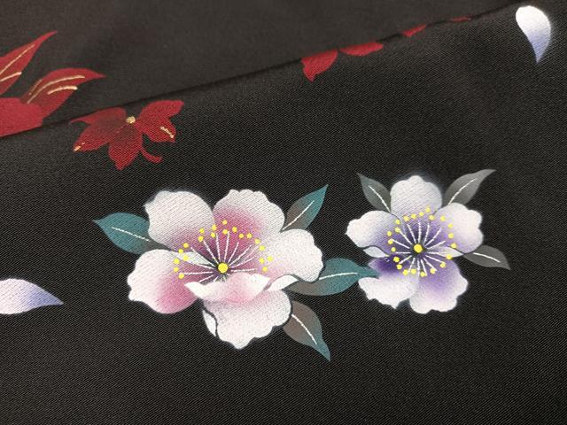 平和屋着物●豪華振袖 舞花文 暈し染め 金彩 正絹 逸品 AABJ3893ph