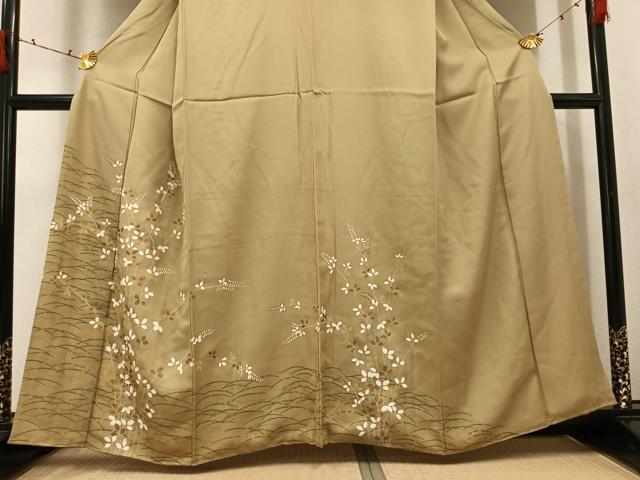 平和屋着物●訪問着 草花文 金彩 正絹 逸品 AABJ3898ph
