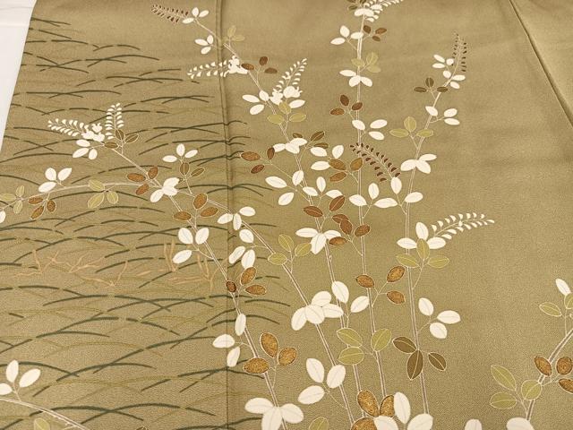 平和屋着物●訪問着 草花文 金彩 正絹 逸品 AABJ3898ph