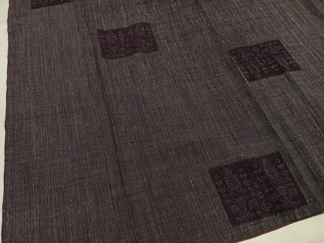 平和屋着物●結城ちぢみ 色紙文 正絹 逸品 AABJ3915ph