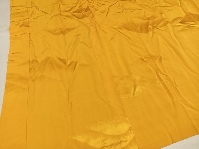 平和屋着物●長襦袢 無双仕立て 色無地 遠山地紋 山吹色 正絹 逸品 AABJ3918ph