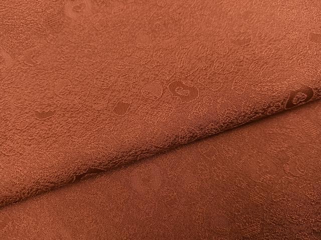 平和屋着物●上質な色無地 吉祥地紋 紅樺色 正絹 逸品 AABJ3920ph