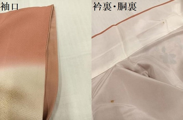 平和屋着物●訪問着 枝花文 暈し染め 金彩 正絹 逸品 AABJ3922ph