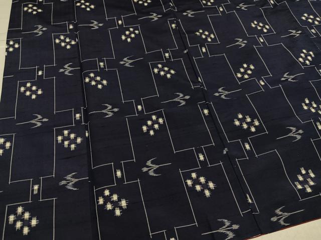 平和屋着物●本場琉球絣 紬 正絹 逸品 AABJ3929ph