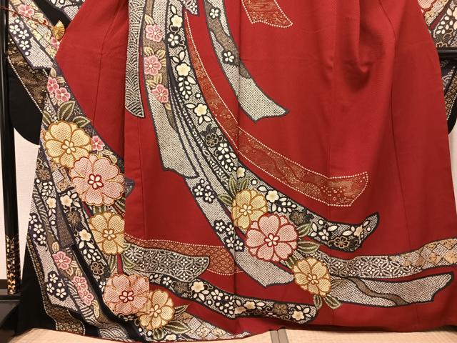 平和屋着物●豪華振袖 駒刺繍 舞花文 金彩 正絹 逸品 AABJ3930ph
