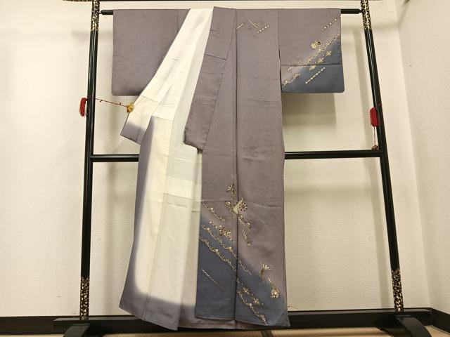 平和屋着物●訪問着 花鳥文 暈し染め 金彩 正絹 逸品 AABJ3931ph