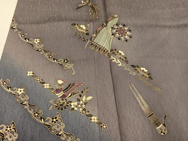 平和屋着物●訪問着 花鳥文 暈し染め 金彩 正絹 逸品 AABJ3931ph