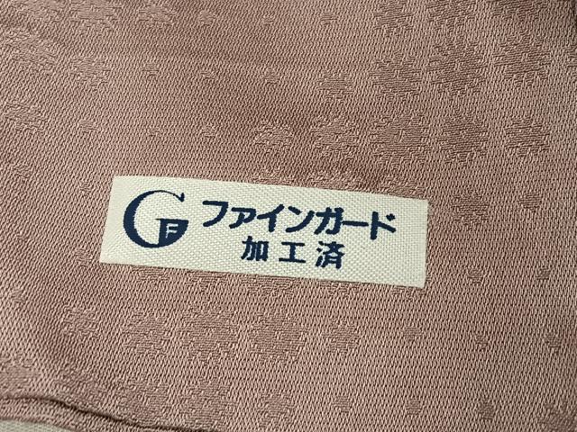 平和屋着物●上質な色無地 草花地紋 梅染色 正絹 逸品 AABJ3941ph