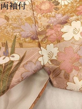 平和屋着物●豪華振袖 風景草花文 金彩 正絹 逸品 AABJ3947ph