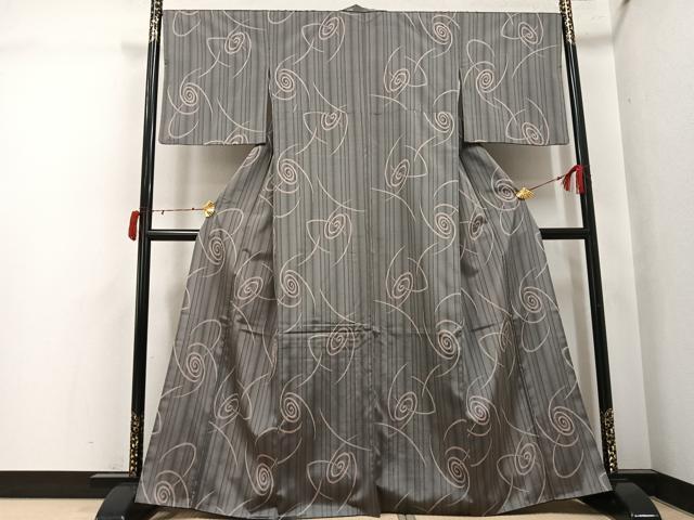 平和屋着物●お召 渦 正絹 逸品 AABJ3950ph