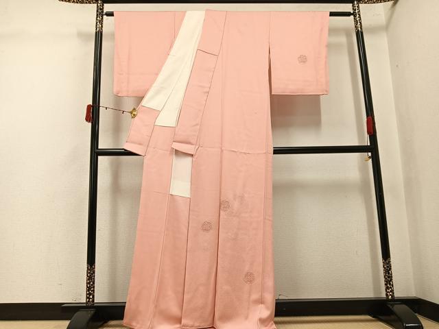平和屋着物●無地絵羽訪問着 中国三大刺繍 汕頭刺繍 スワトウ刺繍 雪輪花文 一斤染色 正絹 逸品 AABJ3952ph