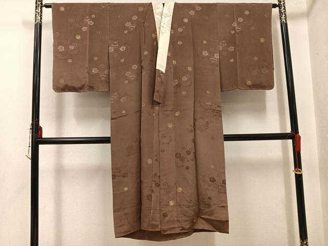 平和屋着物●長襦袢 無双仕立て 寿光織 鈴花地紋 金糸 半衿刺繍 正絹 逸品 AABJ3963ph