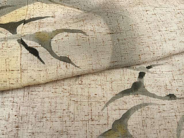 平和屋着物●訪問着 ぜんまい紬 飛鶴満月 正絹 逸品 AABJ3974ph