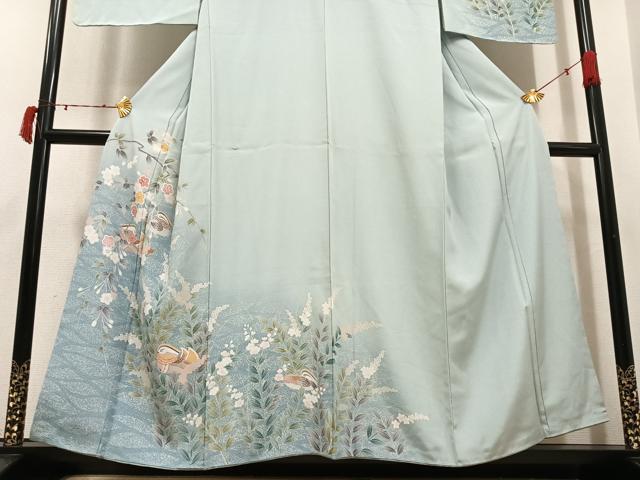 平和屋着物●訪問着 友禅 鴛鴦草花文 暈し染め 正絹 逸品 AABJ3978ph
