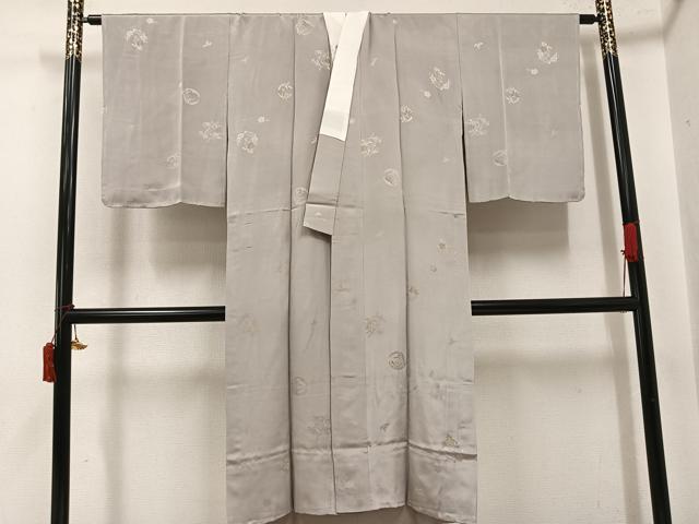 平和屋着物●長襦袢 無双仕立て 寿光織 草花地紋 金糸 正絹 逸品 未使用 AABJ3982ph