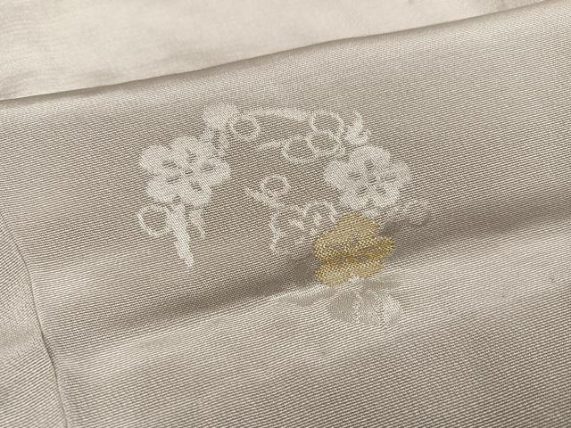 平和屋着物●長襦袢 無双仕立て 寿光織 草花地紋 金糸 正絹 逸品 未使用 AABJ3982ph
