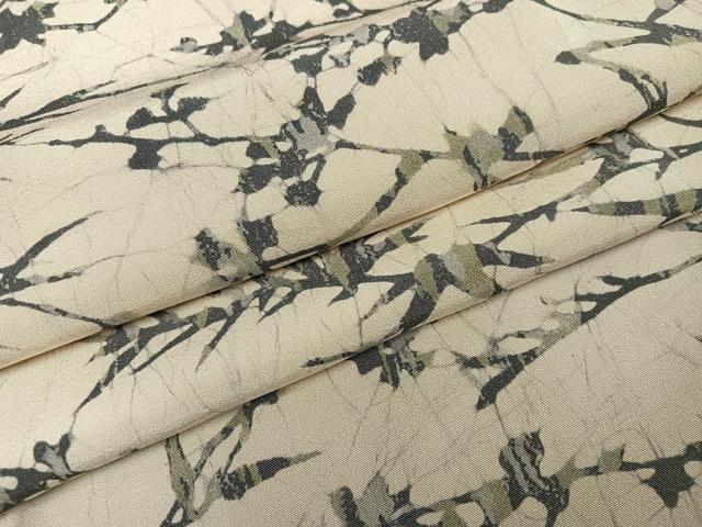 平和屋着物●上質な小紋 ろうけつ染 草木文 正絹 逸品 AABJ3989ph