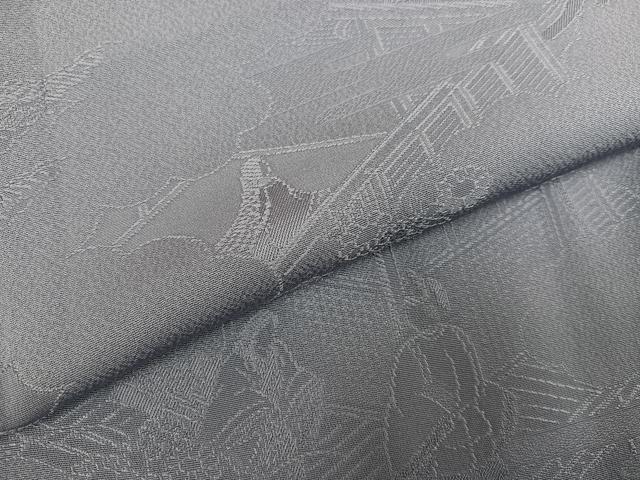 平和屋着物●上質な色無地 人物地紋 桔梗鼠色 正絹 逸品 AABJ3990ph