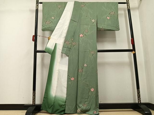 平和屋着物●上質な小紋 地紋起こし 橘 正絹 逸品 AABJ3999ph