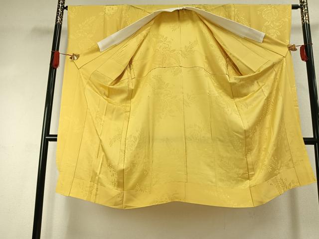 平和屋着物●振袖用長襦袢 無双仕立て 辻が花地紋 支子色 正絹 逸品 AABJ4003fy