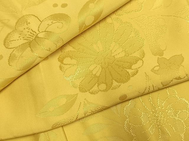 平和屋着物●振袖用長襦袢 無双仕立て 辻が花地紋 支子色 正絹 逸品 AABJ4003fy