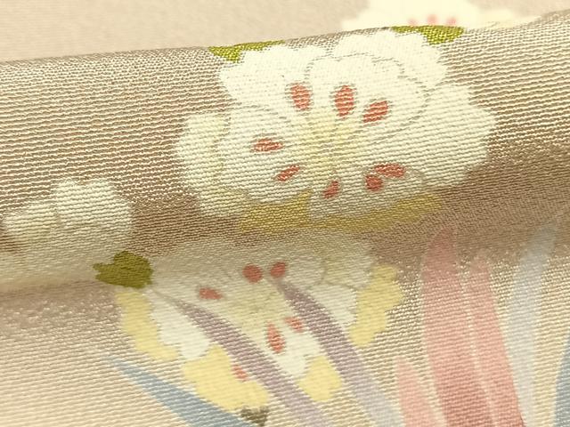 平和屋着物●十日町友禅作家 岡村蒼風 訪問着 風景花文 暈し染め 正絹 逸品 AABJ4008fy
