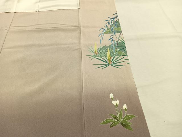 平和屋着物●十日町友禅作家 岡村蒼風 訪問着 風景花文 暈し染め 正絹 逸品 AABJ4008fy