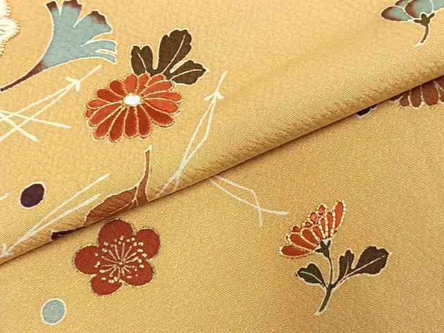 平和屋着物●訪問着 駒刺繍 草花文 金彩 鈴乃屋扱い 正絹 逸品 AABJ4012fy