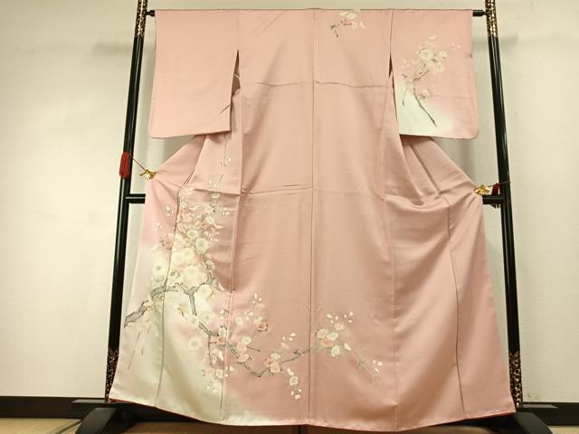 平和屋着物●訪問着 友禅 枝花文 暈し染め 正絹 逸品 AABJ4020fy