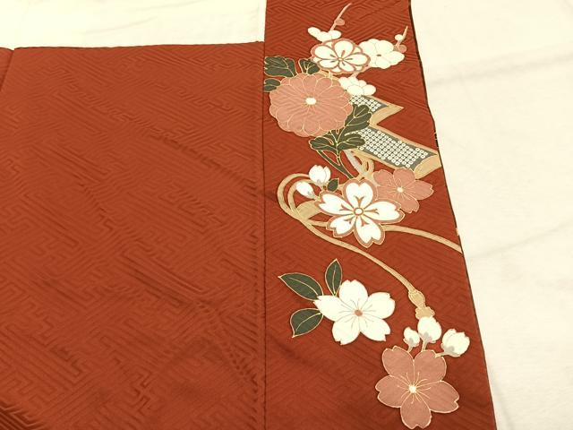 平和屋着物●豪華振袖 駒刺繍 草花文 金彩 正絹 逸品 AABJ4022fy