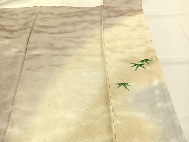 平和屋着物●京友禅作家 山下剛志郎 訪問着 花鳥文 暈し染め 金彩 正絹 逸品 AABJ4026fy