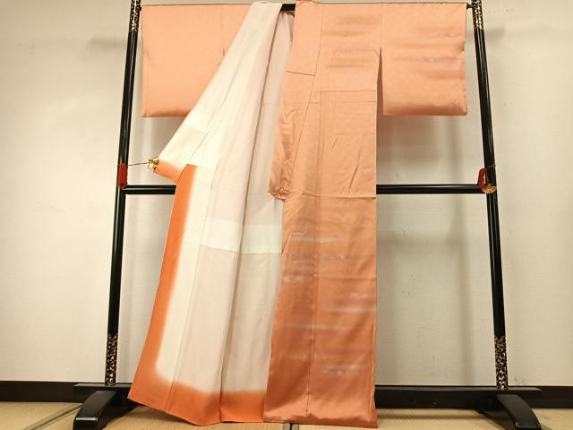 平和屋着物●人間国宝 福田喜三郎 訪問着 散らし文様 暈し染め 金彩 正絹 逸品 AABJ4035fy