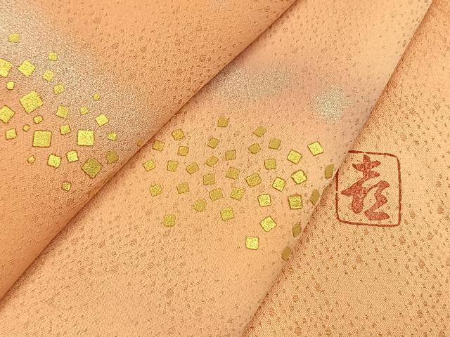 平和屋着物●人間国宝 福田喜三郎 訪問着 散らし文様 暈し染め 金彩 正絹 逸品 AABJ4035fy