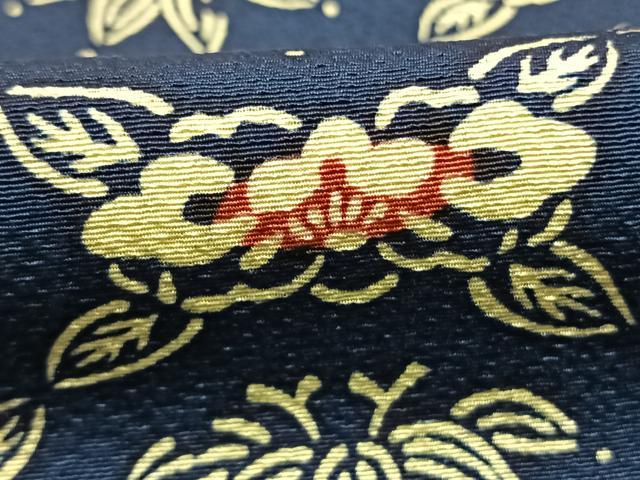 平和屋着物●上質な小紋 型染め 草花文 正絹 逸品 AABJ4036fy