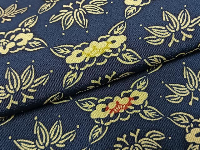 平和屋着物●上質な小紋 型染め 草花文 正絹 逸品 AABJ4036fy