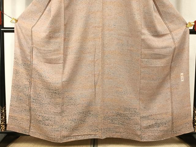 平和屋着物●野の陶人 加藤唐九郎 陶彩染 膨れ織り 訪問着 霞文 正絹 逸品 AABJ4050fy