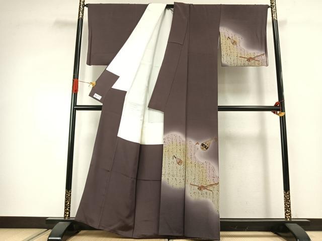 平和屋着物●訪問着 作家物 楽器文様 暈し染め 金銀彩 やまと誂製 正絹 逸品 AABJ4064fy