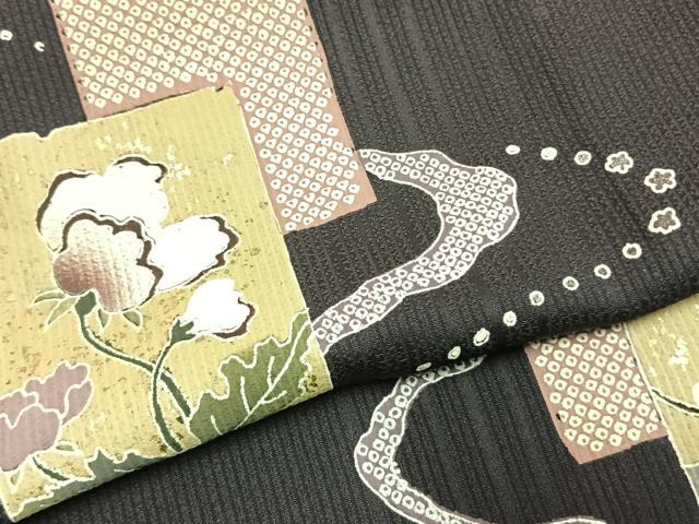 平和屋着物●訪問着 色紙重ね花文 金彩 正絹 逸品 AABJ4068fy