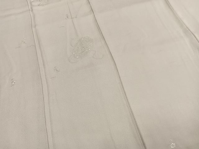 平和屋着物●無地絵羽訪問着 中国三大刺繍 汕頭刺繍 スワトウ刺繍 総刺繍 鏡裏花文 牡丹鼠色 正絹 逸品 AABJ4070fy